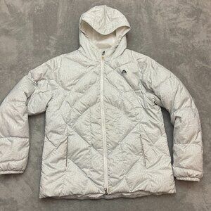 Nike ACG Women's Puffer Jacket Down Filled Coat Hooded XL 16-18 White Gray